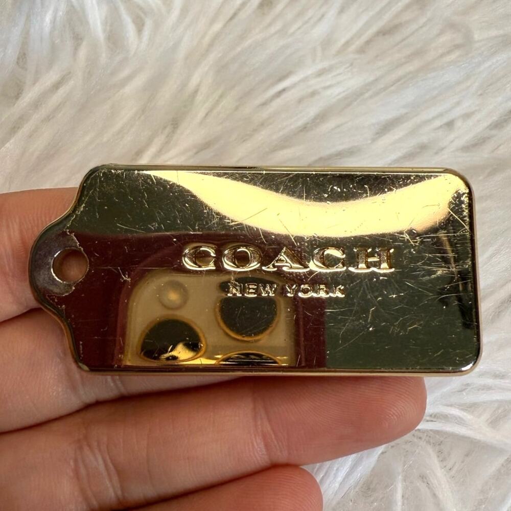 2” COACH Metal Fob Bag Charm Hang tag Hangtag